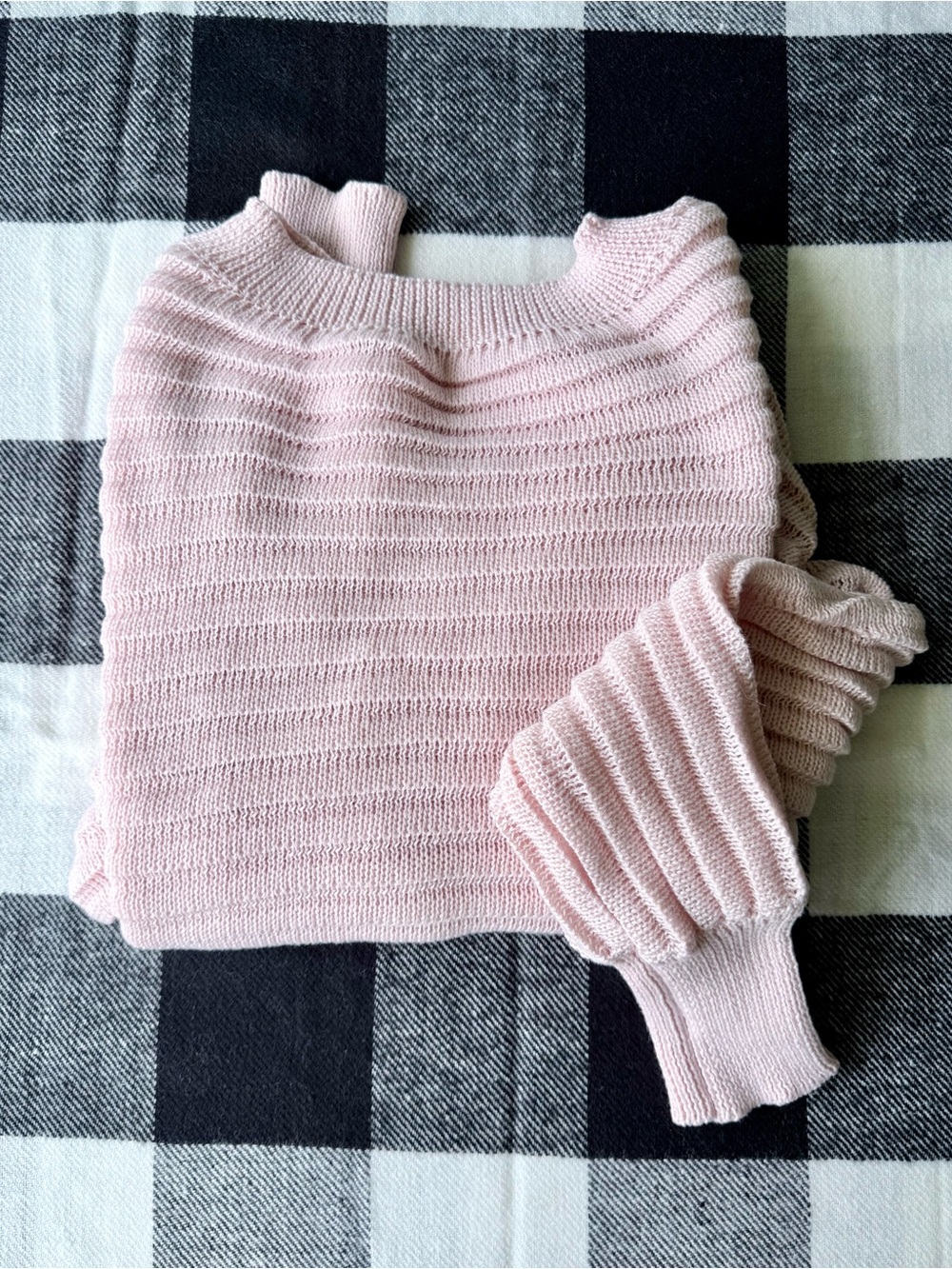 Light Pink Women's Ribbed Knit Sweater